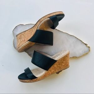 Malu Super Comfort Cork Wedge Slip On Sandal sz 6
